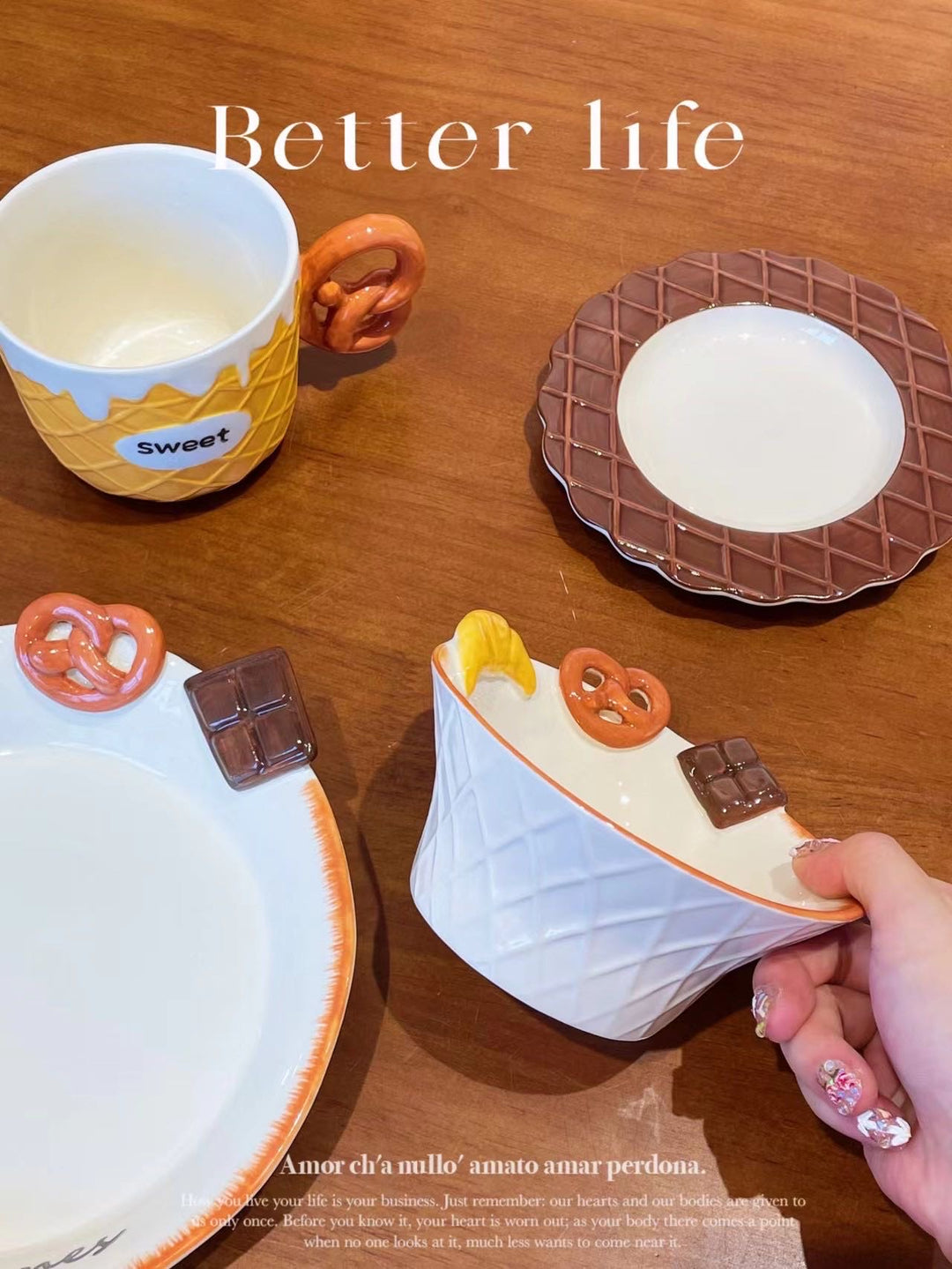 Bread Series Hand-painted Underglaze Ceramic Tableware Set