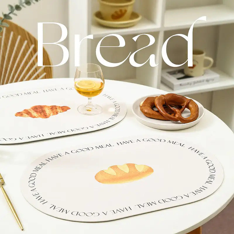 Bread PU Leather Placemat Waterproof Oil-proof Anti-slip Placemat