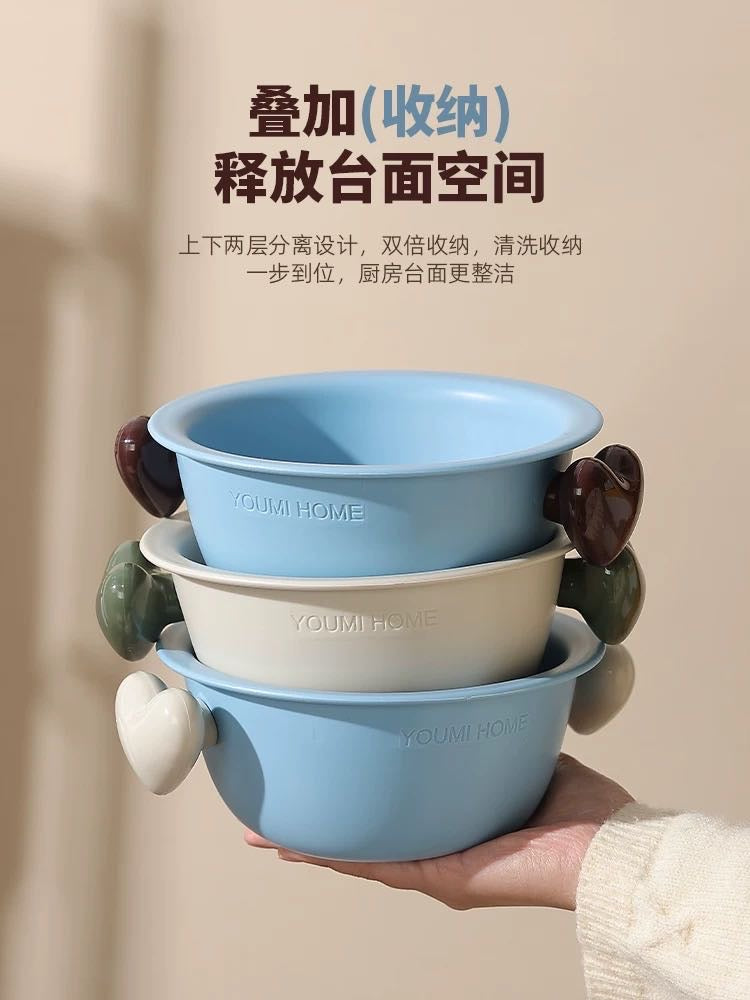 Dishwasher Drain Basket New Dopamine Thickened Drain Basket Washing Basin Fruit Snack Small