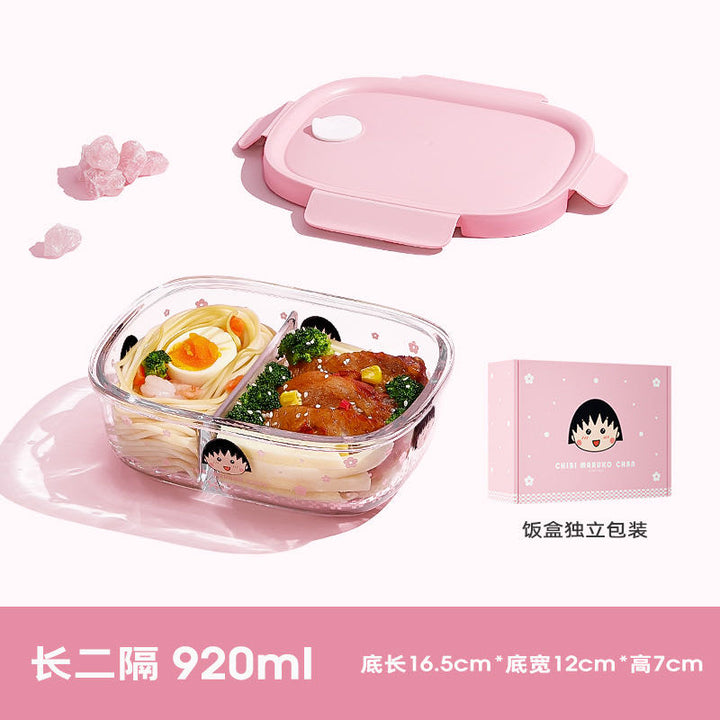 Chibi Maruko-chan Glass Lunch Box /Crisper Fruit Bento Box