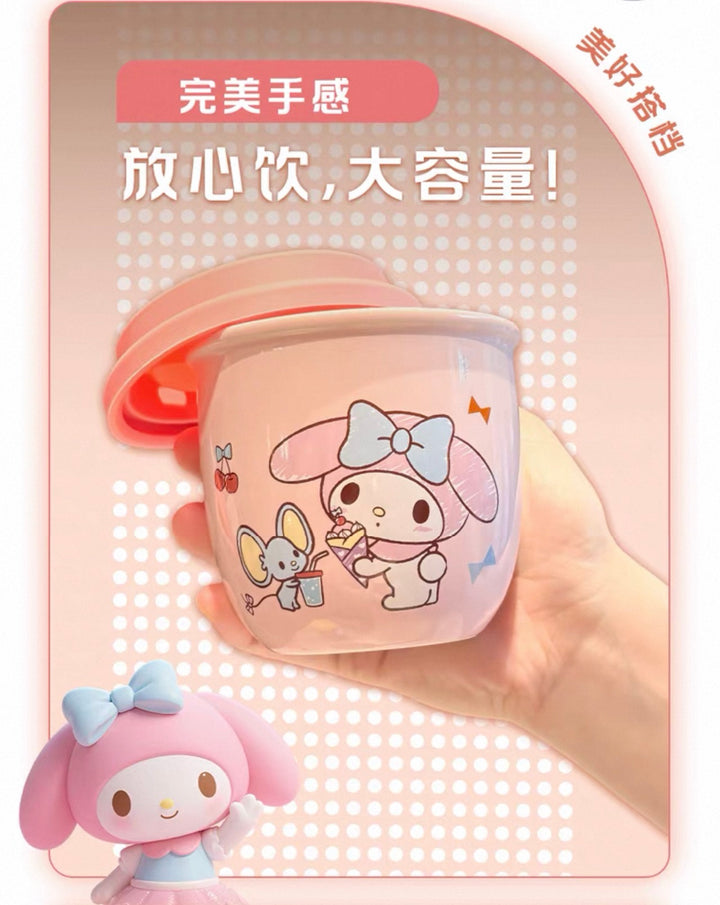 Sanrio Ceramic with Lid Mug Coffee Water Cup Portable Cup