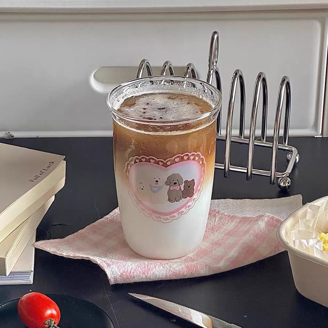 Dog Glass Breakfast Cup Coffee Cold Drink Cup Milk Cup