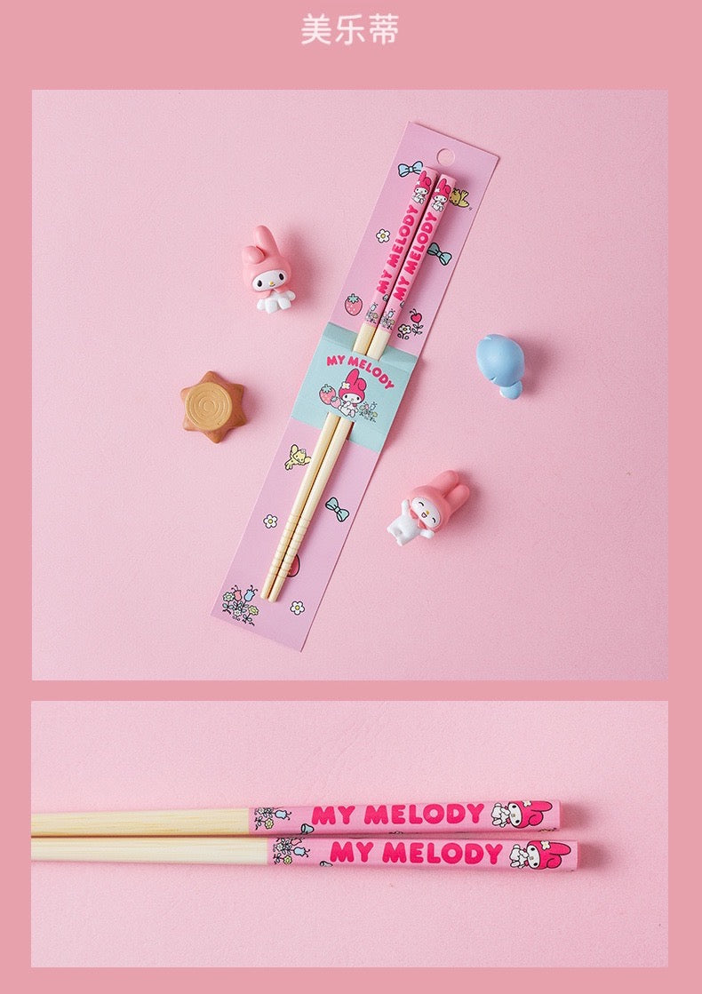 Sanrio Anti-slip Bamboo Chopsticks Antibacterial Anti-mold Kids Safe 21cm