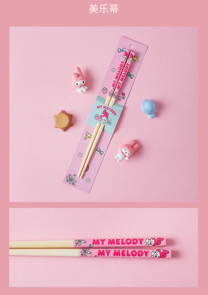 Sanrio Anti-slip Bamboo Chopsticks Antibacterial Anti-mold Kids Safe 21cm