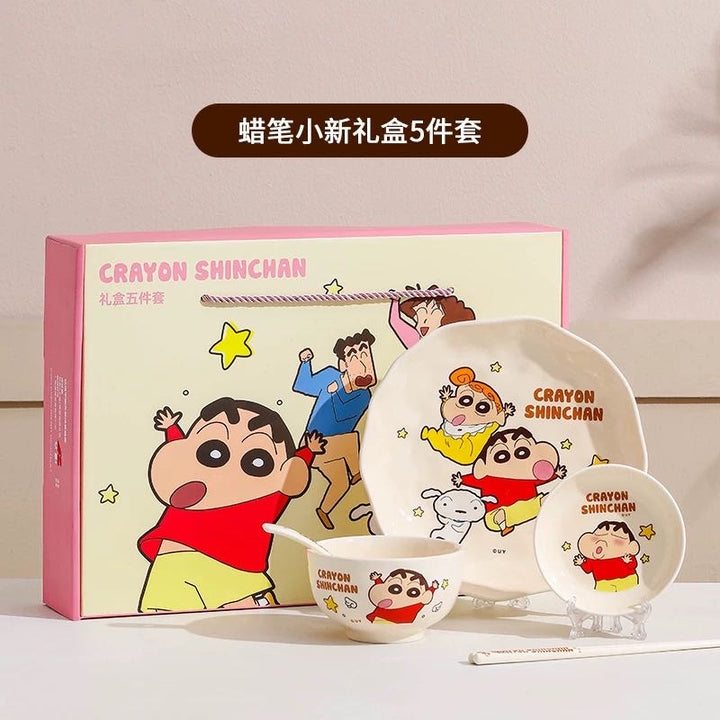 Crayon Shin-chan For One Person 5Ceramic Tableware Set Gift Box