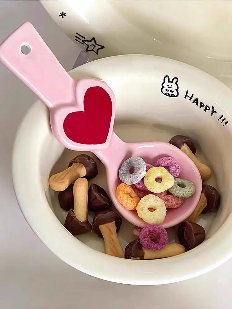 Hand-painted emoBear & Ceramic Soup Spoon