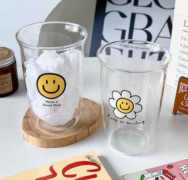 Sunflower Series Glass Water Cup High Borosilicate Heat Resistant Coffee Juice Cup 500ml