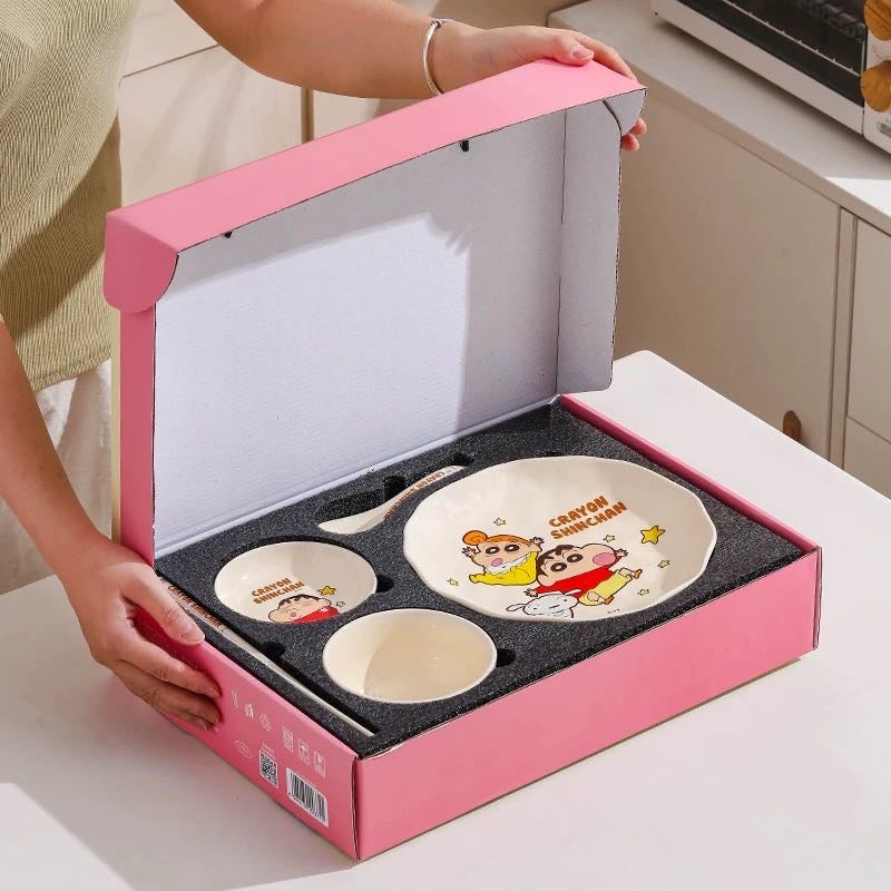 Crayon Shin-chan For One Person 5Ceramic Tableware Set Gift Box