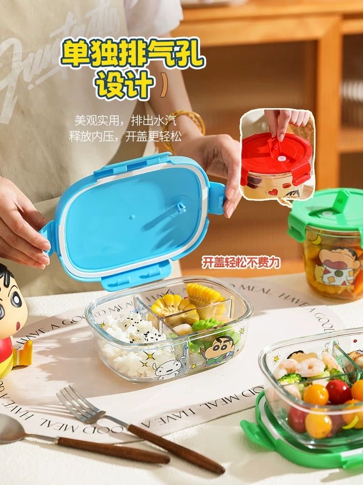 Crayon Shin-chan Glass Lunch Box Compartment Crisper
