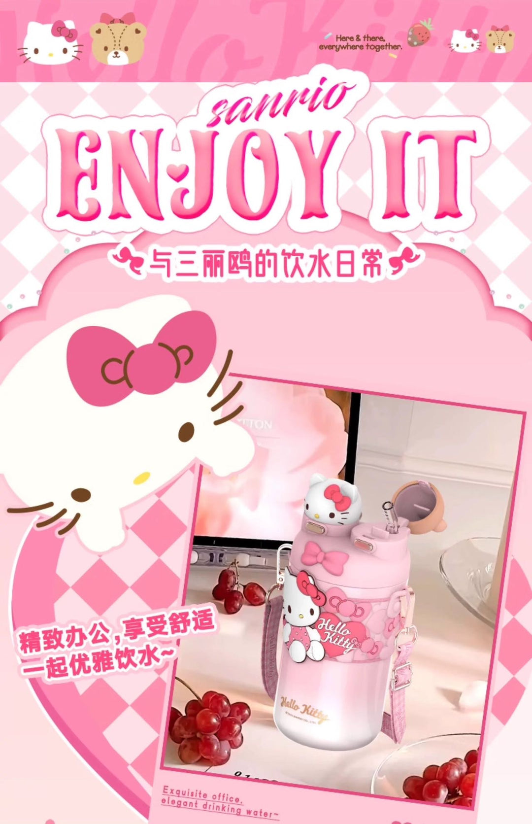2026New Hangyodon & Kitty Thermos Cup Sanrio Dual-drink Cup