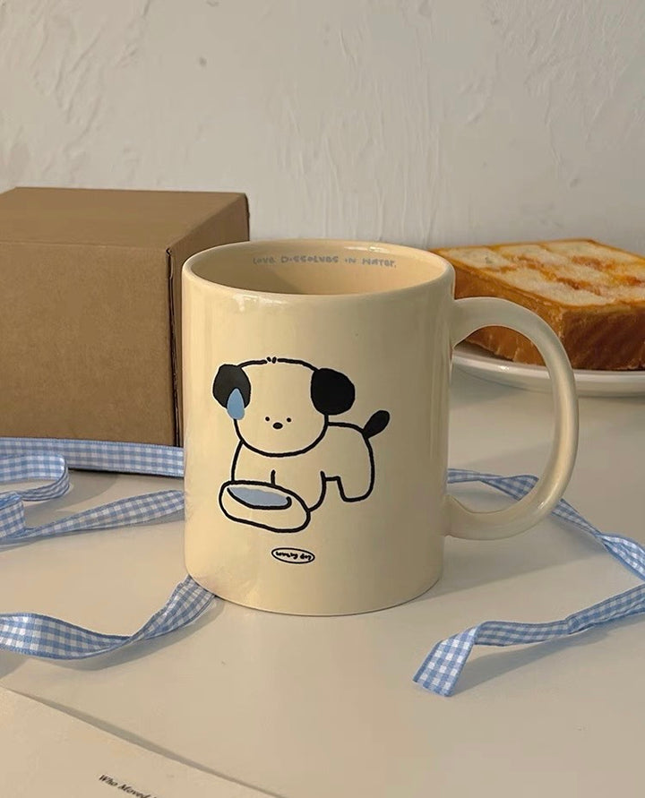 Cream Color Vintage Ceramic Mug Breakfast Cup Heat Resistant Various Styles Available