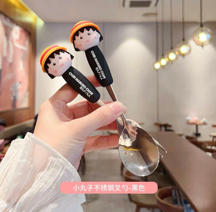 Chibi Maruko-chan Stainless Steel Spoon Fork Set