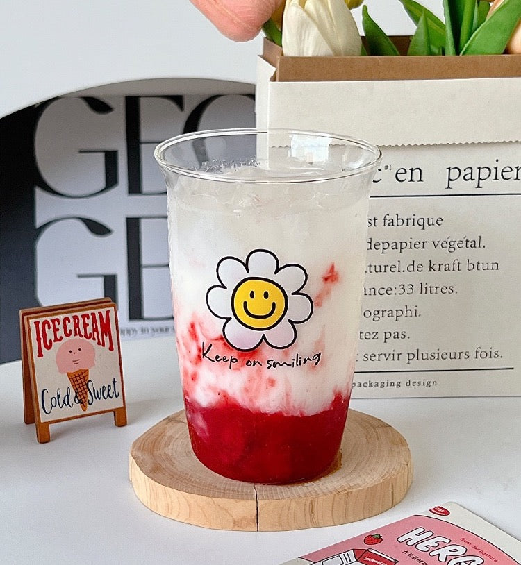 Sunflower Series Glass Water Cup High Borosilicate Heat Resistant Coffee Juice Cup 500ml