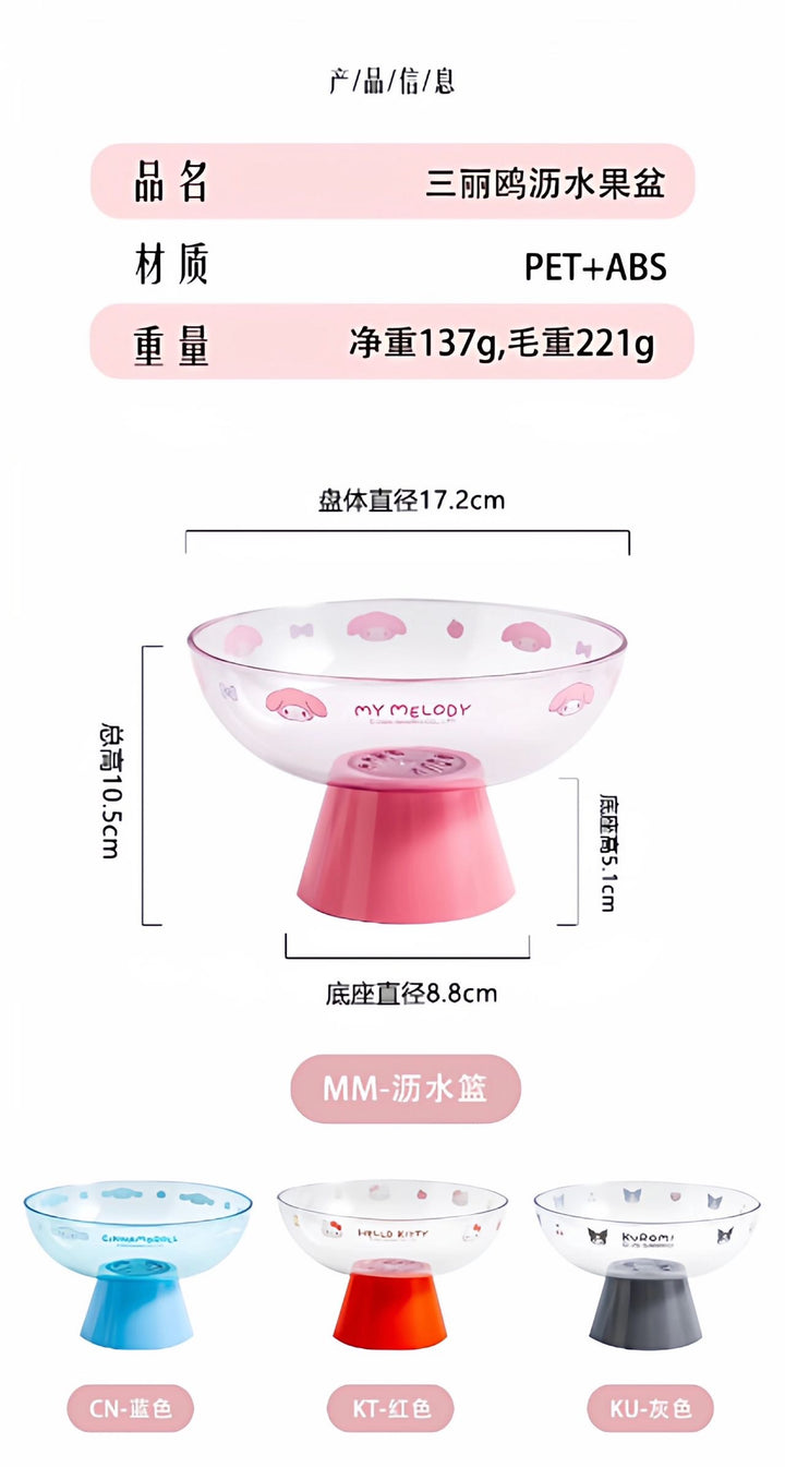 Sanrio Fruit Plate Fruit Plate Drain Basket