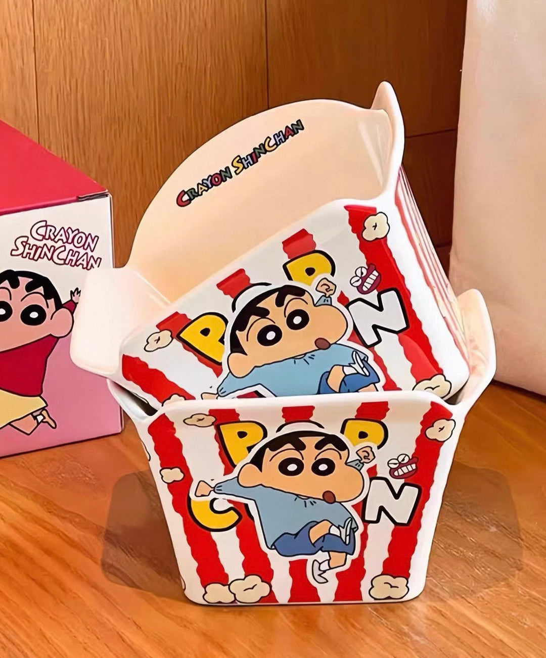 Crayon Shin-chan Popcorn Bucket Bowl Fried Chicken French Fries Bowl Large Capacity Instant Noodle Bowl Snack Bowl Fruit Bowl