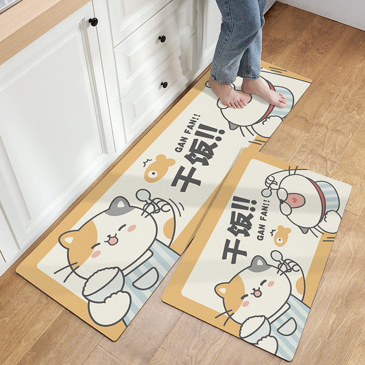 Special Floor Mat Thickened Floor Mat Waterproof Grease Removal Household PUPU Leather Easy Care Anti-slip Foot Mat