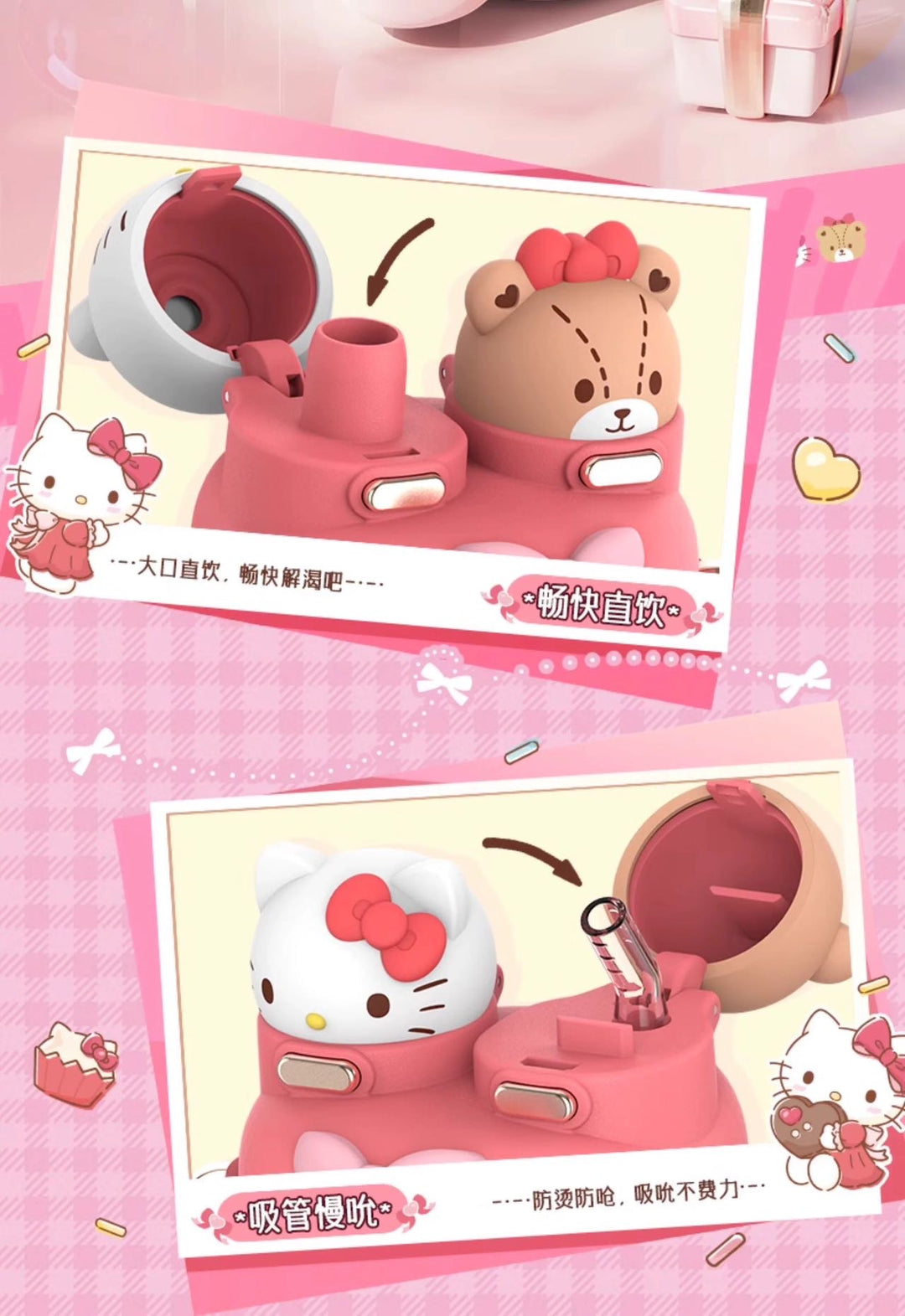 2026New Hangyodon & Kitty Thermos Cup Sanrio Dual-drink Cup