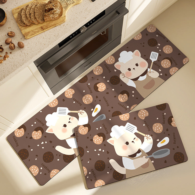 Special Floor Mat Thickened Floor Mat Waterproof Grease Removal Household PUPU Leather Easy Care Anti-slip Foot Mat