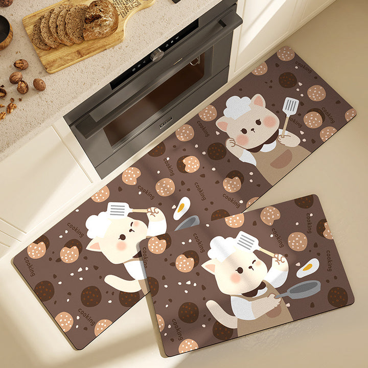Special Floor Mat Thickened Floor Mat Waterproof Grease Removal Household PUPU Leather Easy Care Anti-slip Foot Mat