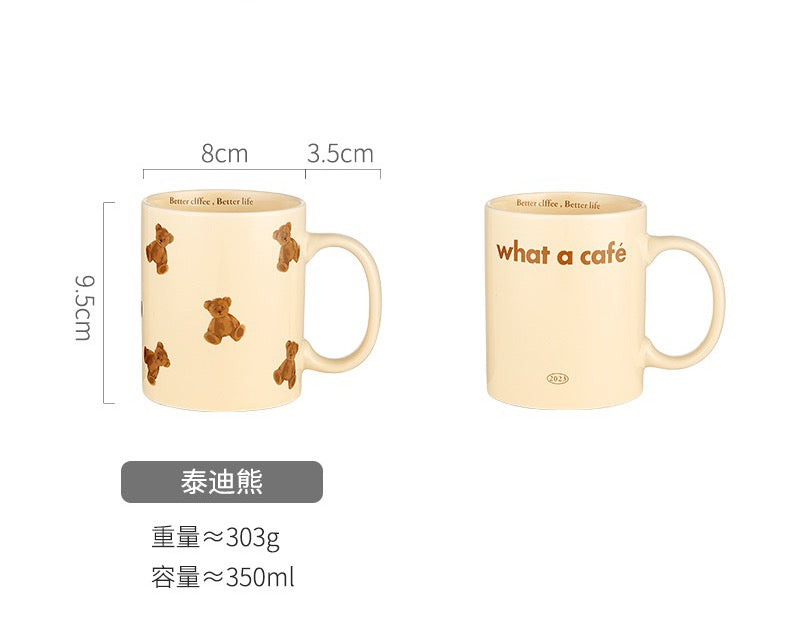 Cream Color Vintage Ceramic Mug Breakfast Cup Heat Resistant Various Styles Available