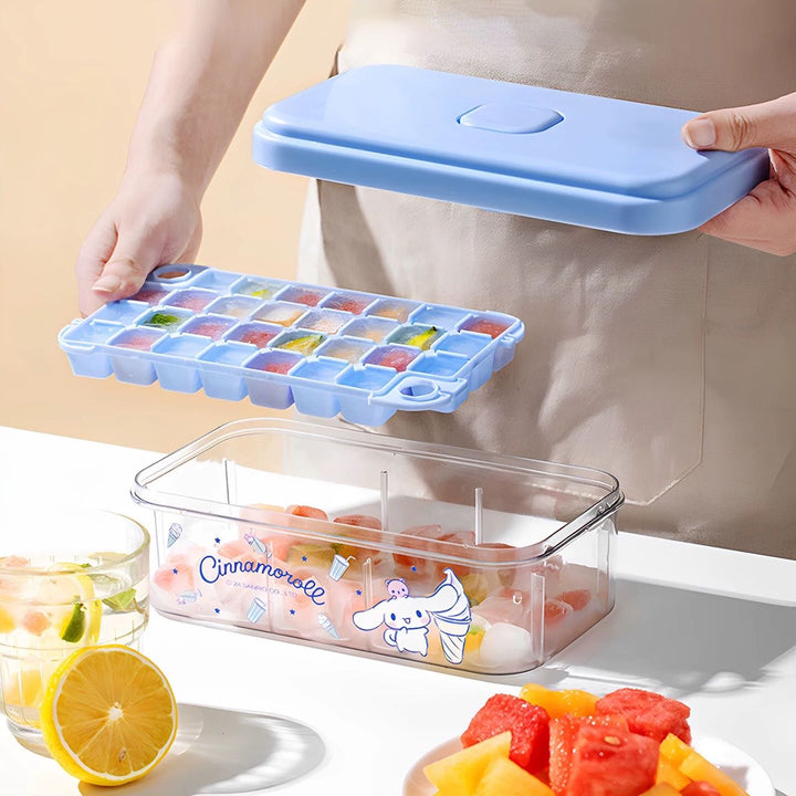 Sanrio Mold Household Food Grade Ice Tray with Lid Storage Box Spoon