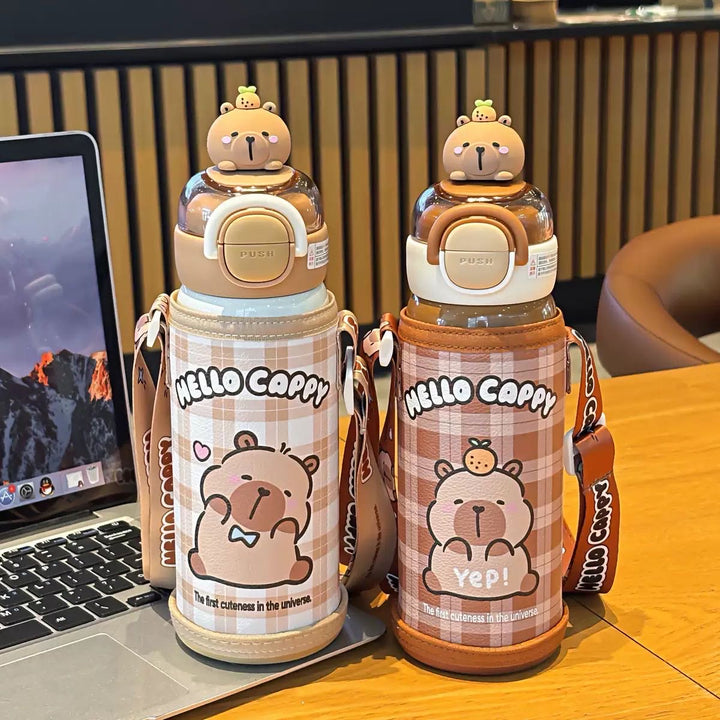 Capybara 316 Stainless Steel Thermos Cup Cup Sleeve Straw Cup Crossbody