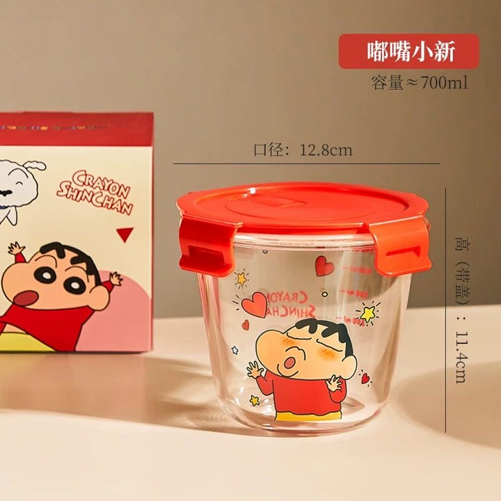 Crayon Shin-chan Glass Lunch Box Compartment Crisper