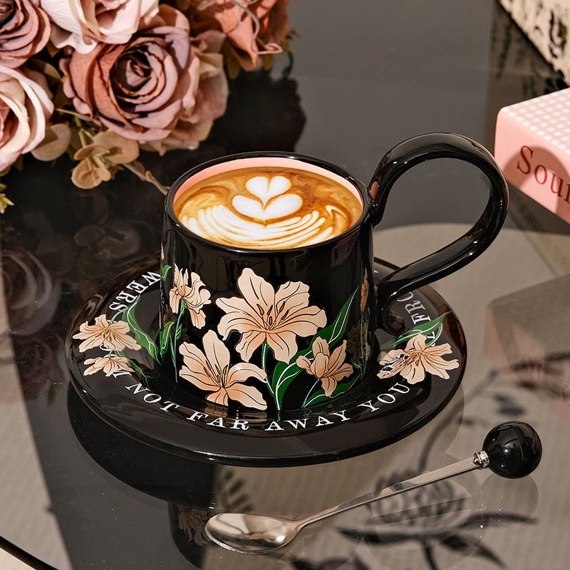 Series Vintage Coffee Cup Saucer Set Exquisite Mug