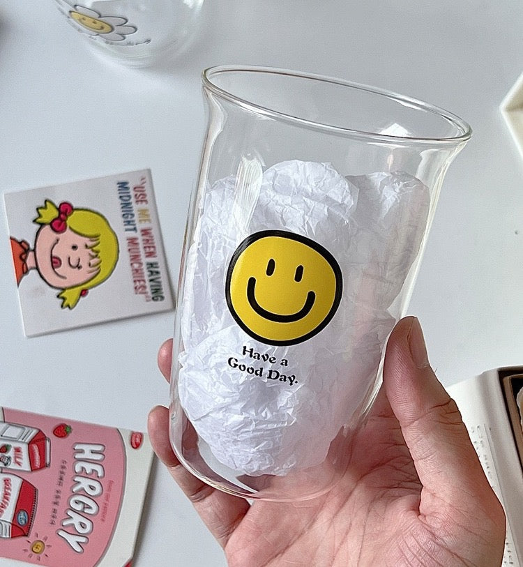 Sunflower Series Glass Water Cup High Borosilicate Heat Resistant Coffee Juice Cup 500ml