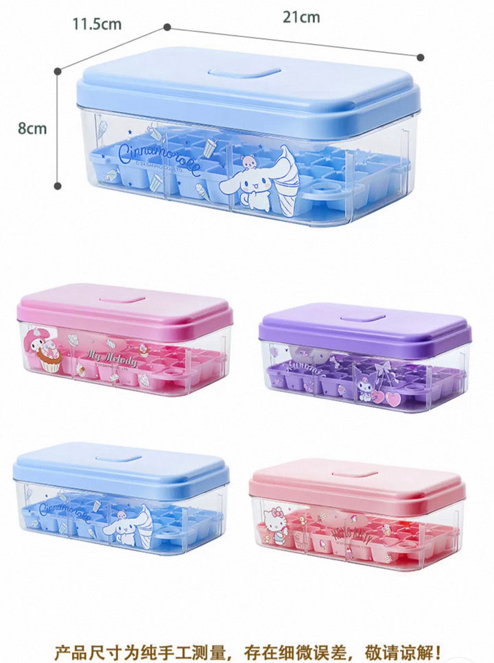Sanrio Mold Household Food Grade Ice Tray with Lid Storage Box Spoon