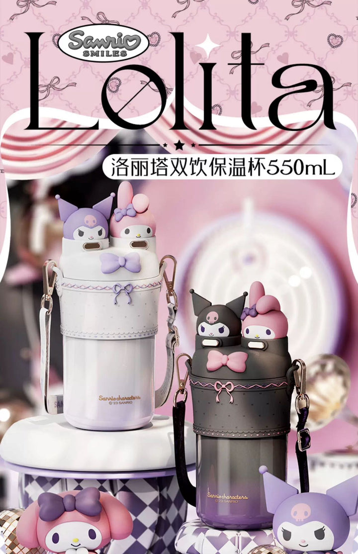 2026New Gradient Thermos Cup Sanrio Dual-drink Cup
