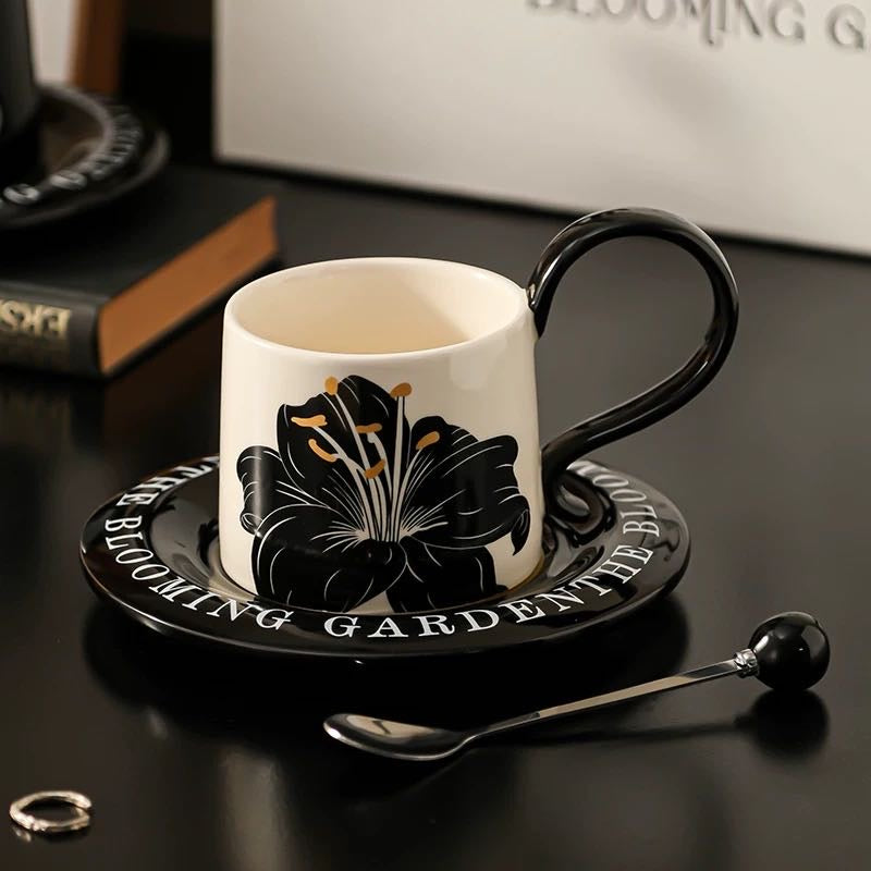 Series Lily Coffee Cup Saucer Set Exquisite Mug