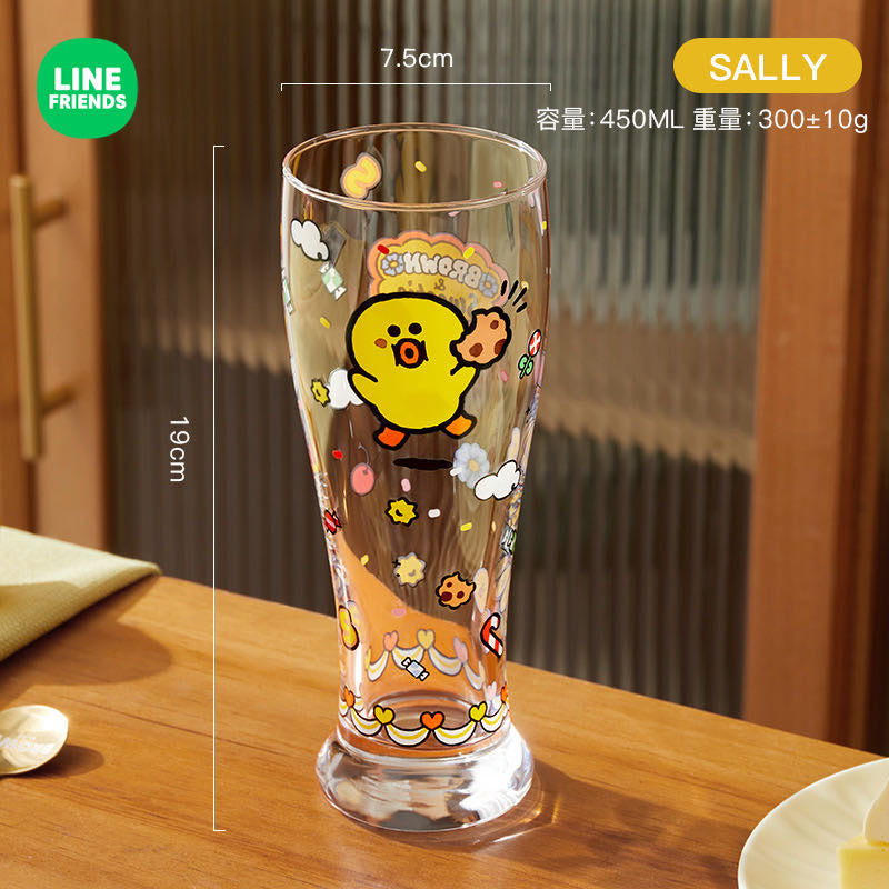 LINE FRIENDS Glass Cup Juice Beer Cup Heat Resistant