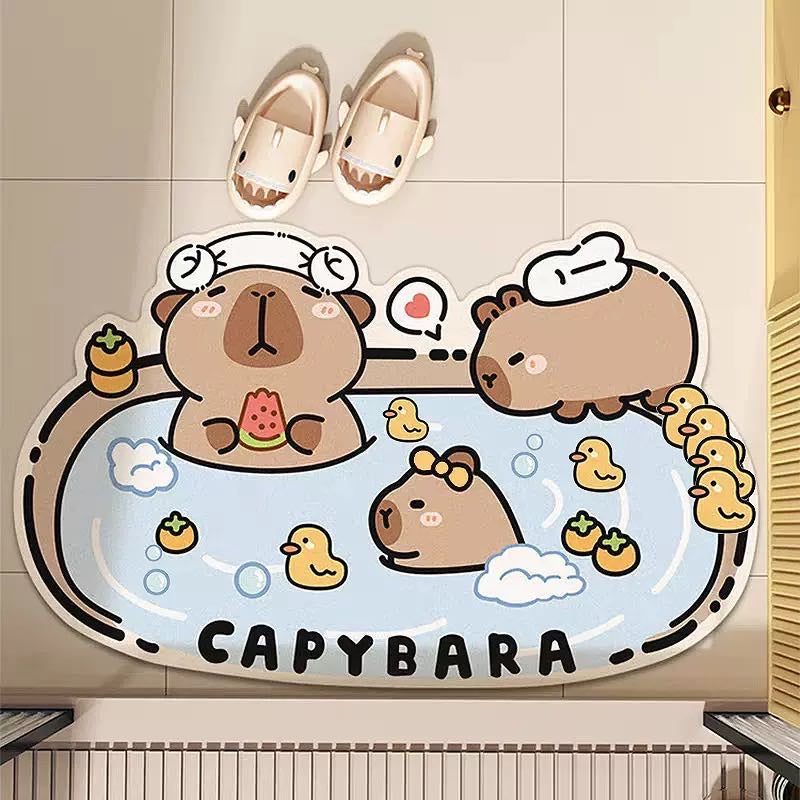 Capybara Series Soft Diatomite Bath Mat 🛁 | Super Absorbent & Quick-Dry | Anti-Slip | Multiple Designs Available