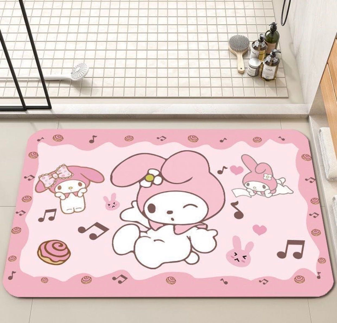 「Sanrio- My Melody」Bath Mat – Cute Non-Slip Soft Floor Mat, Quick Dry & Absorbent