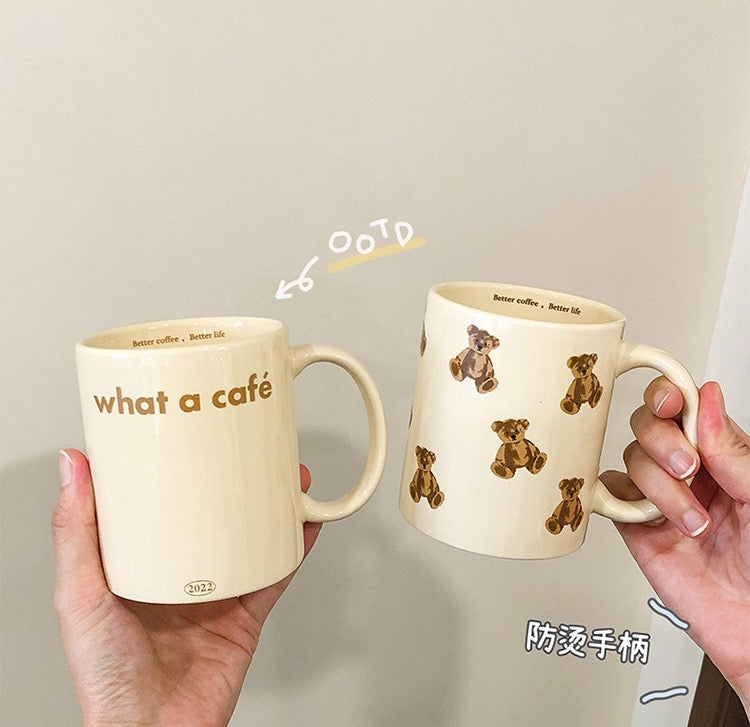 Cream Color Vintage Ceramic Mug Breakfast Cup Heat Resistant Various Styles Available