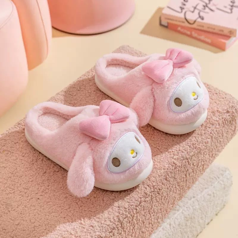 『 Soft & Fluffy Sanrio™️ 』House Slippers | Soft Warm Anti-Slip Indoor & Outdoor Furry Shoes