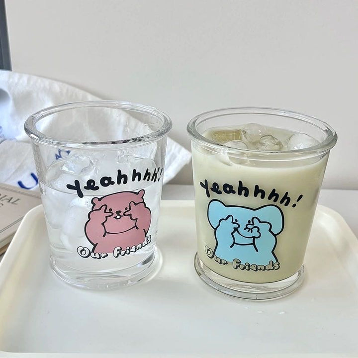Series Cute Animal Glass Cup Healing Glass Cup