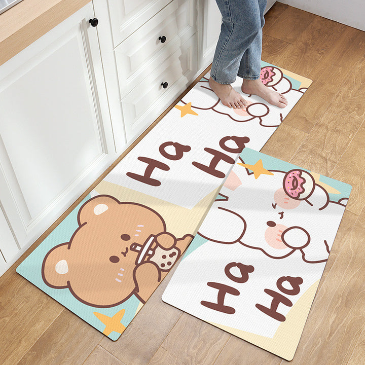 Special Floor Mat Thickened Floor Mat Waterproof Grease Removal Household PUPU Leather Easy Care Anti-slip Foot Mat