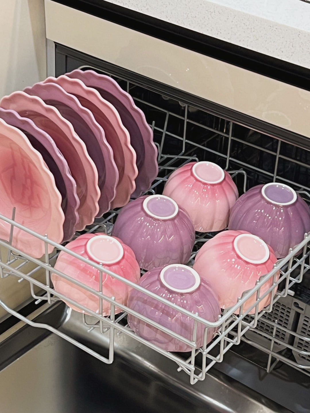Gradient & Underglaze Ceramic Bowl Plate Tableware For Two People 9/For Four People 17Set