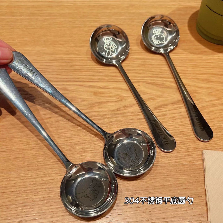 Sanrio 304 Stainless Steel Flat Bottom Round Head Soup Spoon Rice Spoon