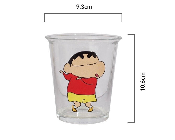 Crayon Shin-chan Glass Cup Heat Resistant Water Cup Set 1 Set 4