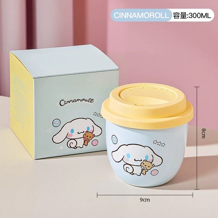 Sanrio Ceramic with Lid Mug Coffee Water Cup Portable Cup
