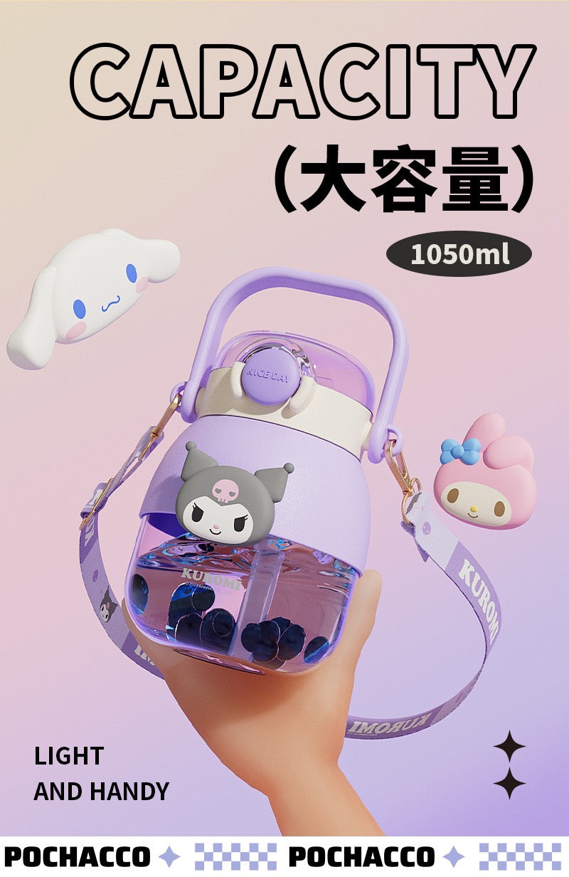 Sanrio Large Capacity Dual-drink Cup Cup Crossbody 1050ml