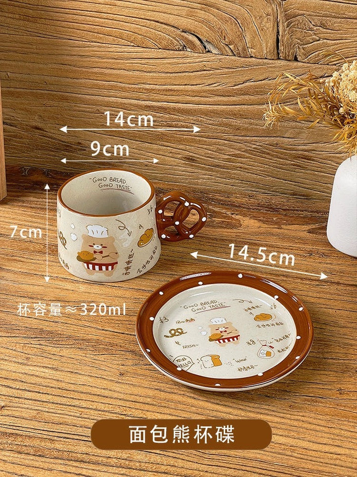 Bread Bear Series Good-looking Underglaze Ceramic Set