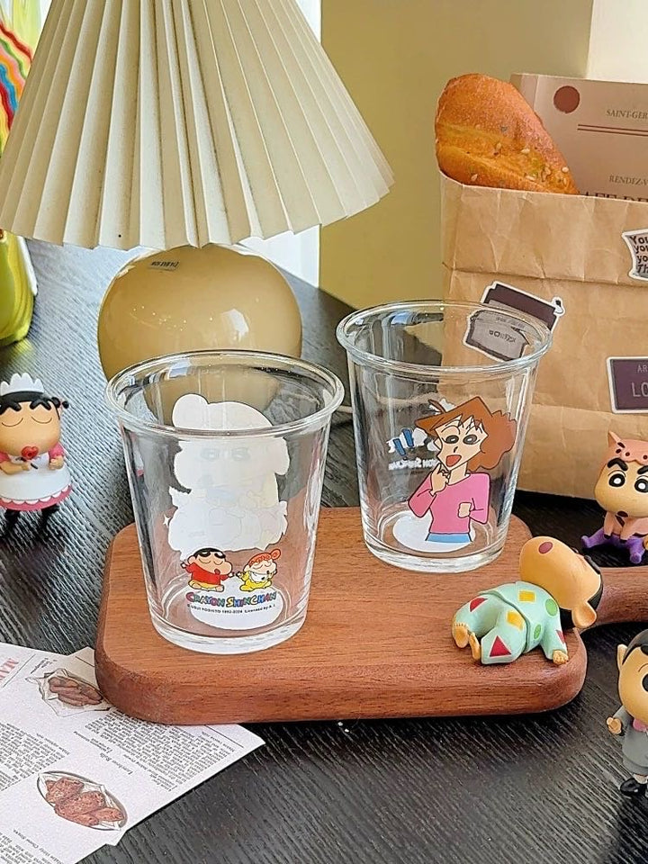 Crayon Shin-chan Glass Cup Heat Resistant Water Cup Set 1 Set 4