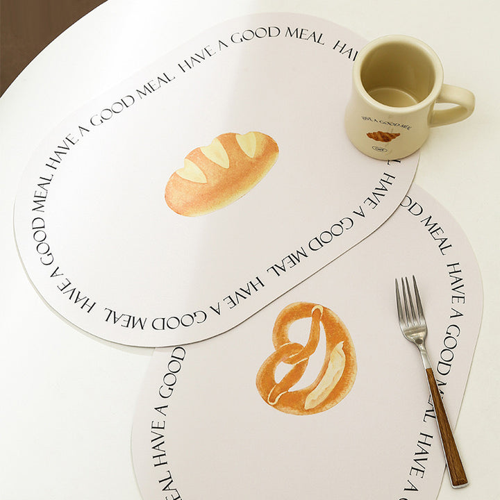 Bread PU Leather Placemat Waterproof Oil-proof Anti-slip Placemat