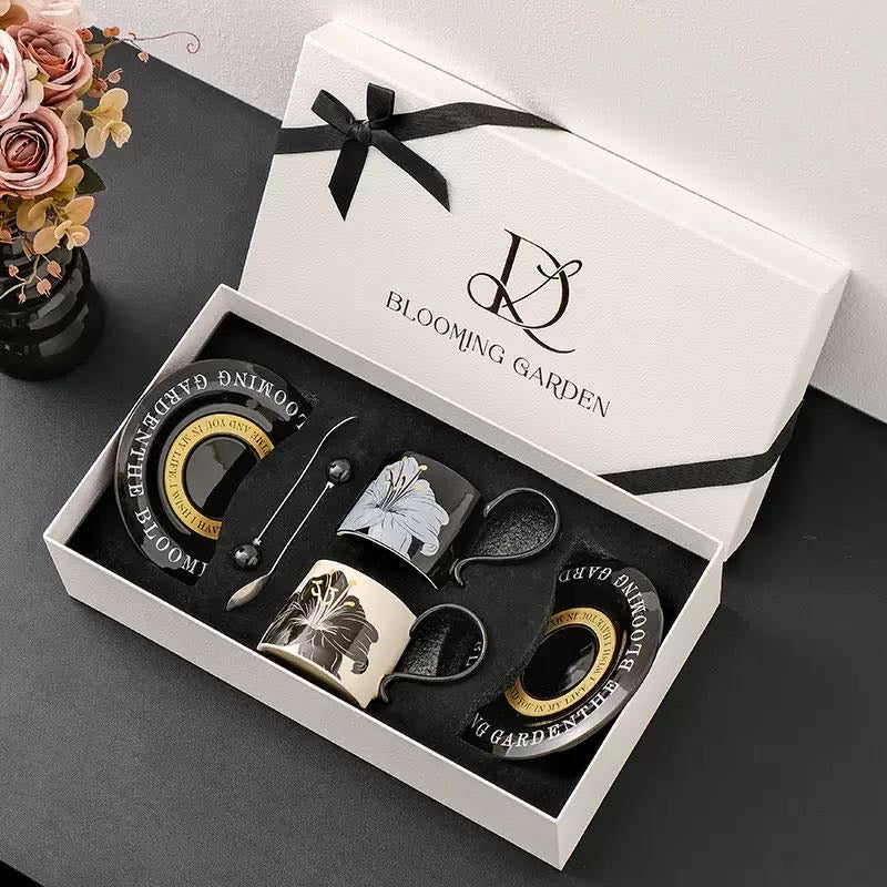 Series Lily Coffee Cup Saucer Set Exquisite Mug