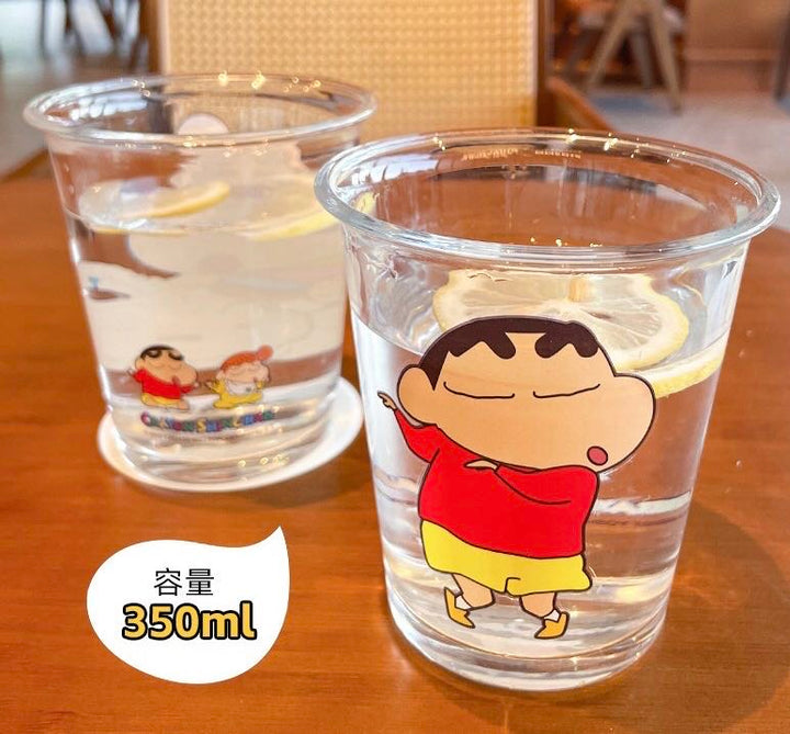 Crayon Shin-chan Glass Cup Heat Resistant Water Cup Set 1 Set 4