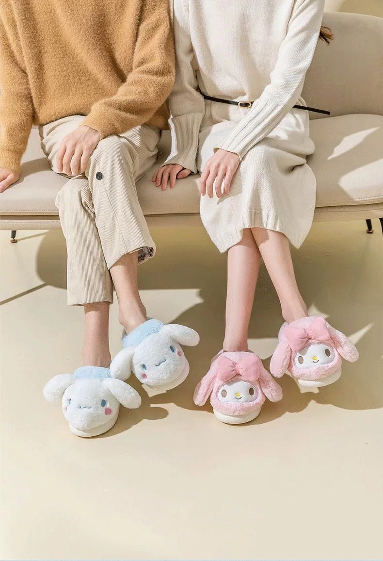 『 Soft & Fluffy Sanrio™️ 』House Slippers | Soft Warm Anti-Slip Indoor & Outdoor Furry Shoes